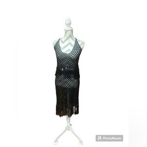 NWT BLACK CROCHET BLACK SET